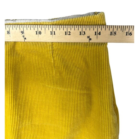 Maeve Yellow Corduroy Pencil Skirt Womens Knee-Length With Side Zipper Size 4 - Picture 9 of 15